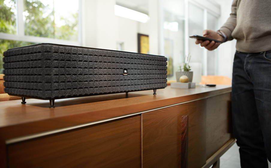 300 watts of JBL power and advanced acoustic design produce dynamic, full-range stereo JBL sound from a single, mid-size speaker.