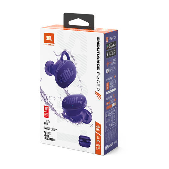 JBL Endurance Race 2 - Purple - Waterproof sports true wireless earbuds - Detailshot 15