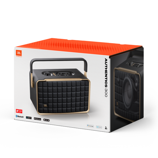 JBL Authentics 300 - Black - Portable smart home speaker with Wi-Fi, Bluetooth and voice assistants with retro design. - Detailshot 8
