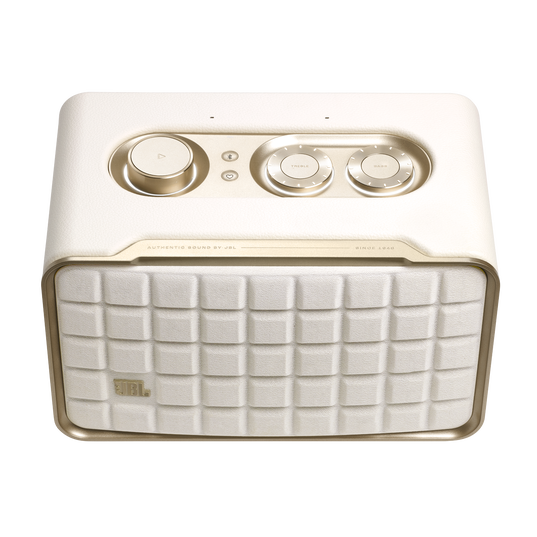 JBL Authentics 200 - White - Smart home speaker with Wi-Fi, Bluetooth and Voice Assistants with retro design - Detailshot 1