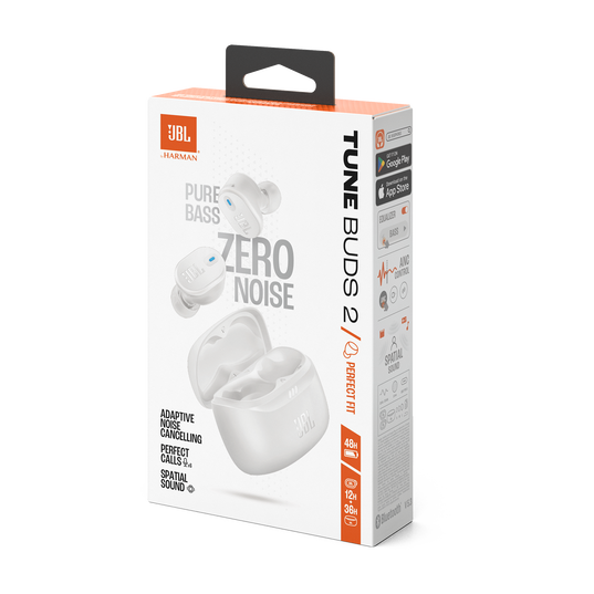 JBL Tune Buds 2 - White - True Wireless Noise Cancelling Earbuds - Detailshot 15