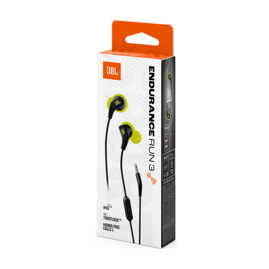 JBL Endurance Run 3 - Black / Lime - Wired Sport Headphones - Detailshot 15