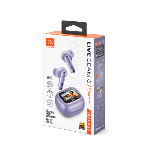 JBL Live Beam 3 - Purple - True wireless noise-cancelling closed-stick earbuds - Detailshot 15
