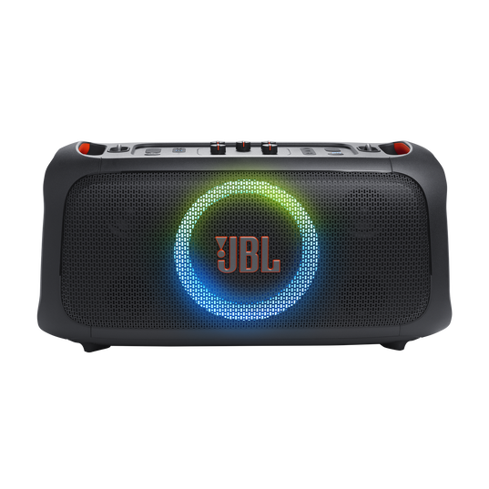 JBL PartyBox On-the-Go Essential - Black - Portable party speaker with built-in lights and wireless mic - Front
