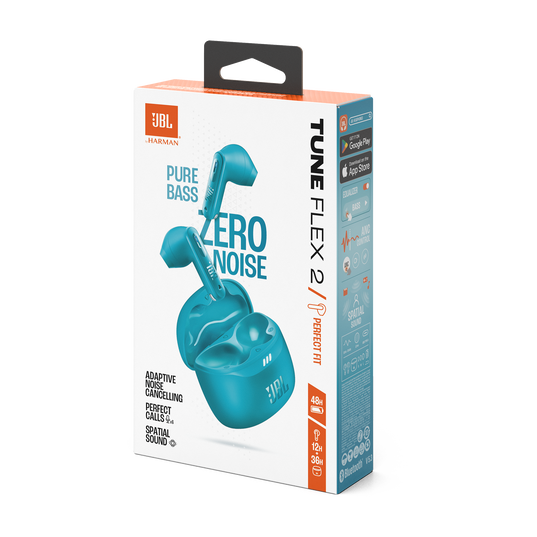 JBL Tune Flex 2 - Turquoise - True Wireless Noise Cancelling Earbuds - Detailshot 15