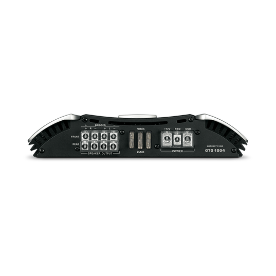GRAND TOURING GTO 1004 - Black - 600-Watt 4-Channel Full-Range Amplifier (100W RMS x 4 Channels at 4 Ohms) - Detailshot 1