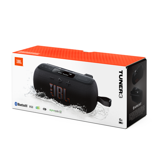 JBL Tuner 3 - Black - Portable DAB/DAB+/FM radio with Bluetooth - Detailshot 1