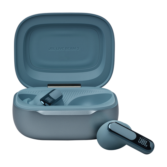 JBL Live Beam 3 - Blue - True wireless noise-cancelling closed-stick earbuds - Front