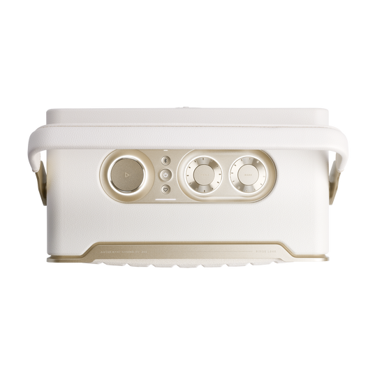 JBL Authentics 300 - White - Portable smart home speaker with Wi-Fi, Bluetooth and voice assistants with retro design. - Top