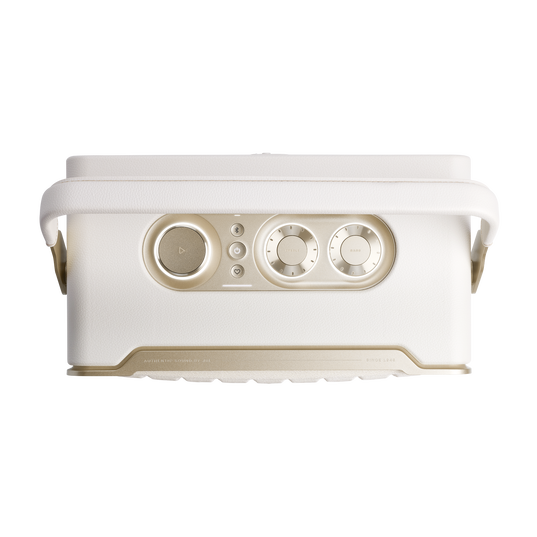 JBL Authentics 300 - White - Portable smart home speaker with Wi-Fi, Bluetooth and voice assistants with retro design. - Top