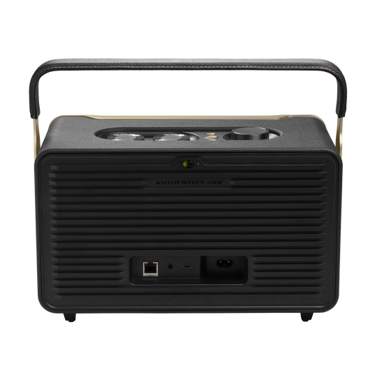 JBL Authentics 300 - Black - Portable smart home speaker with Wi-Fi, Bluetooth and voice assistants with retro design. - Back