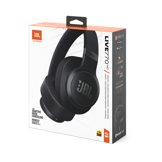 JBL Live 770NC - Black - Wireless Over-Ear Headphones with True Adaptive Noise Cancelling - Detailshot 15