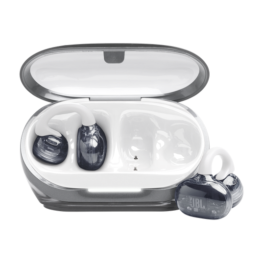 JBL Soundgear Clips - White - True wireless open-ear headphones - Hero