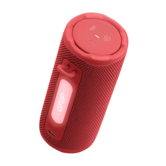JBL Grip - Red - Compact Bluetooth speaker with bold JBL Pro Sound and ambient light - Detailshot 1