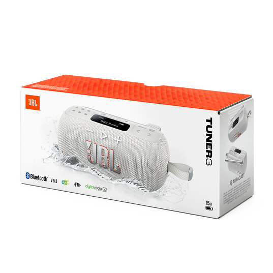 JBL Tuner 3 - White - Portable DAB/DAB+/FM radio with Bluetooth - Detailshot 1