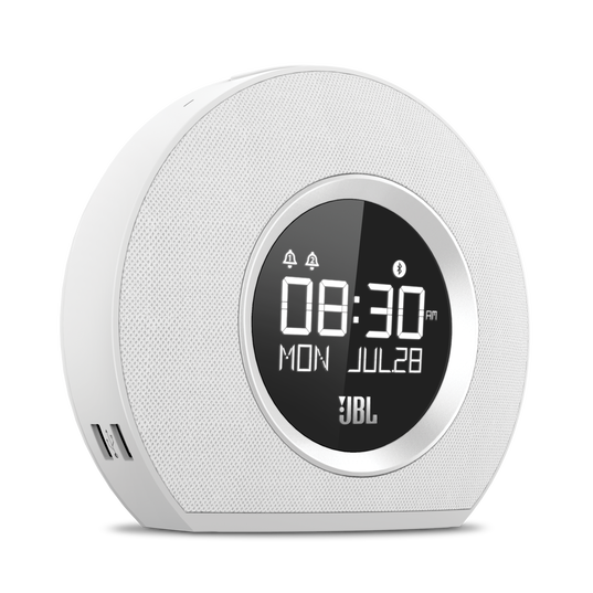 JBL Horizon - White - Bluetooth clock radio with USB charging and ambient light - Hero
