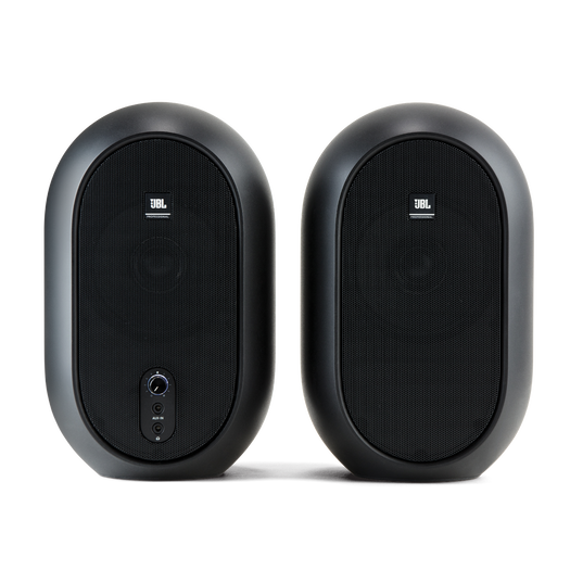 JBL 104 (Pair) - Black - Compact Powered Desktop Reference Monitors - Front
