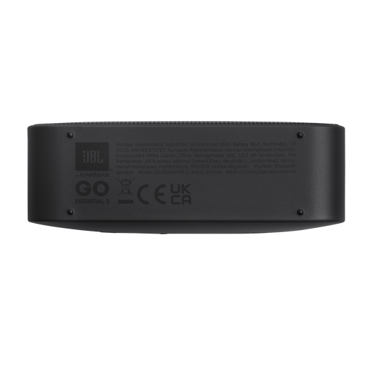 JBL Go Essential 2 - Black - Portable Waterproof Speaker - Bottom