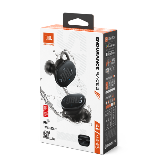 JBL Endurance Race 2 - Black - Waterproof sports true wireless earbuds - Detailshot 15