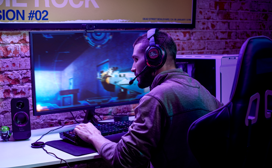商品画像：JBL Quantum DUO Bluetooth Gaming Speakers (Customisable RGB 4